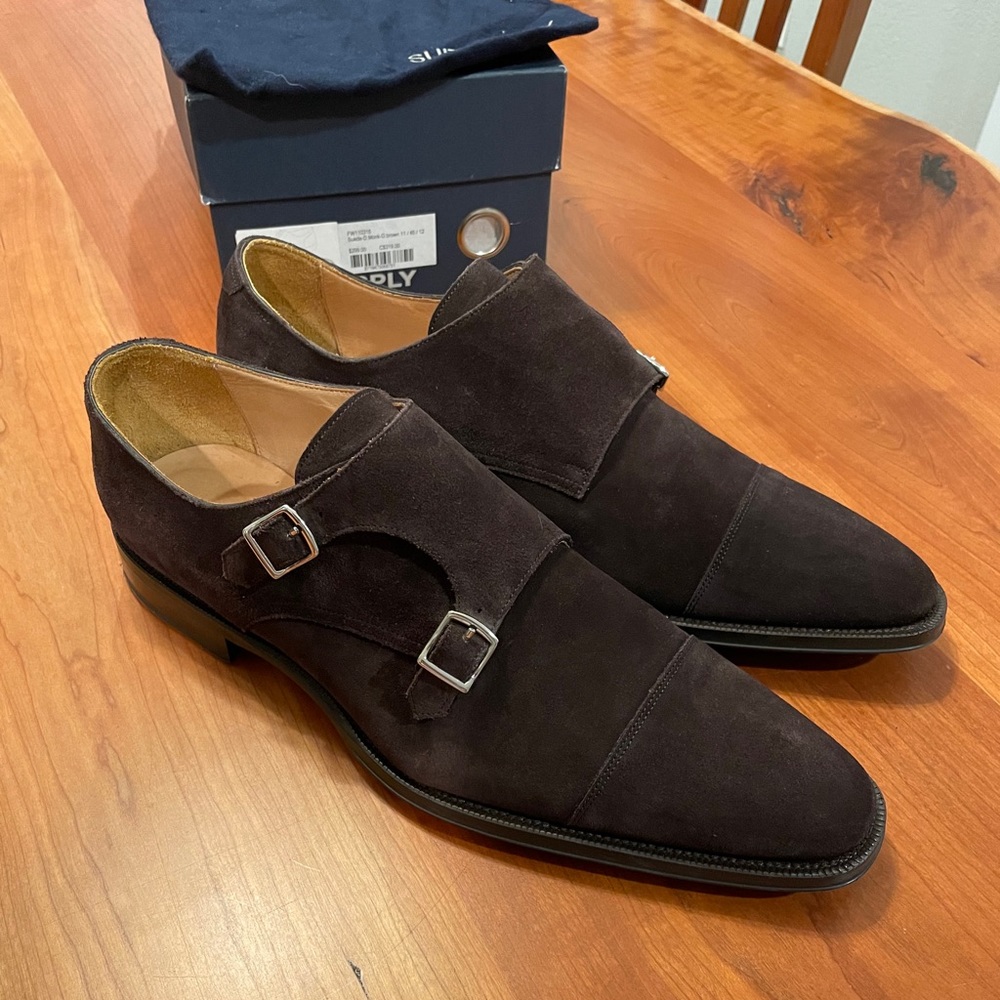 NWT Suede Double Monk Strap